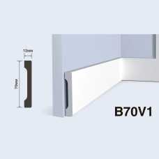 Плинтус напольный Hiwood B70V1 под покраску, белый (70*12*2000) Плинтус напольный Hiwood B70V1 под покраску, белый (70*12*2000)