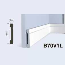 Плинтус напольный Hiwood B70V1L под покраску, белый (70*12*2000) Плинтус напольный Hiwood B70V1L под покраску, белый (70*12*2000)