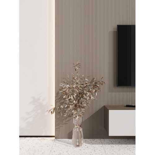 Фото Стеновая панель квадратная МДФ Ликорн - Полосы Латте, 500*500*8 мм (4 шт)