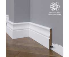 Белый плинтус напольный МДФ Madest Decor модель 07-100-18 крашеный (100х18х2400 мм)