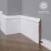 Маленькое фото Белый плинтус напольный МДФ Madest Decor 12-136-18 крашеный (136х18х2400 мм)