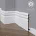 Маленькое фото Белый плинтус напольный МДФ Madest Decor 14-136-16 крашеный (136х16х2400 мм)
