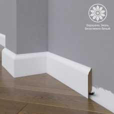 Белый плинтус напольный МДФ Madest Decor 16-072-12 крашеный (72х12х2400 мм)