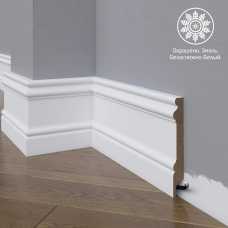 Белый плинтус напольный МДФ Madest Decor 17-120-22 крашеный (120х22х2400 мм) Белый плинтус напольный МДФ Madest Decor 17-120-22 крашеный (120х22х2400 мм)
