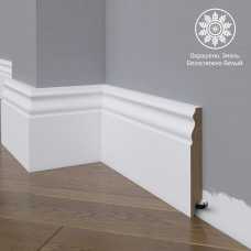 Белый плинтус напольный МДФ Madest Decor 22-120-18 крашеный (120х18х2400 мм) Белый плинтус напольный МДФ Madest Decor 22-120-18 крашеный (120х18х2400 мм)