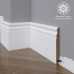 Маленькое фото Белый плинтус напольный МДФ Madest Decor 22-136-18 крашеный (136х18х2400 мм)