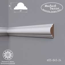 Белый молдинг MDF крашеный Madest Decor M55-045-24