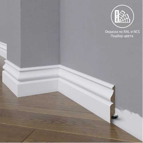 Фото Плинтус напольный МДФ Madest Decor 11-072-12 крашеный по RAL/NCS (72х12х2400 мм)