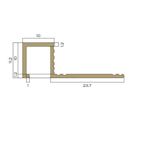 Фото Профиль для плитки внешний латунь 12.5 мм Neexy PVL32-05 Антик медь светлая, 2.7 метра