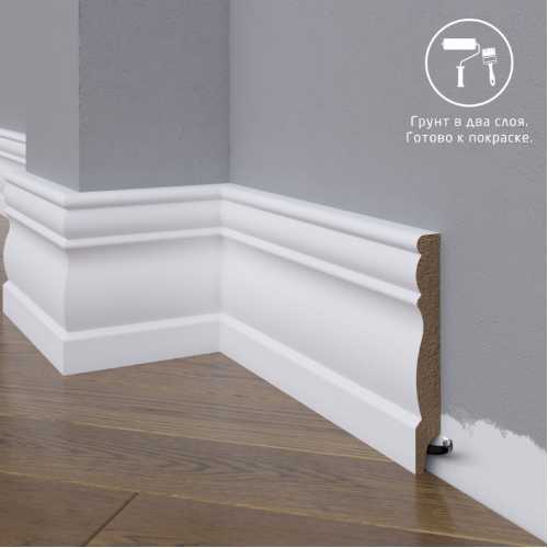 Фото Плинтус напольный под покраску 24-136-16 Madest Decor MDF (136х16х2400 мм)
