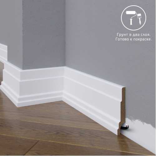 Фото Плинтус напольный под покраску 08-088-22 Madest Decor MDF (88х22х2400 мм)