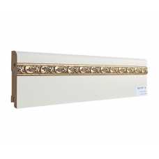 Плинтус напольный под покраску Finitura Decor МДФ 80х16мм, вставка фигурная 10*18 перламутр (престиж) Плинтус напольный под покраску Finitura Decor МДФ 80х16мм, вставка фигурная 10*18 перламутр (престиж)