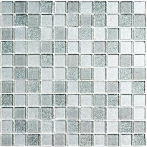 Фото Мозаика стеклянная Bonaparte Shine Silver 25х25 (300х300х4 мм)