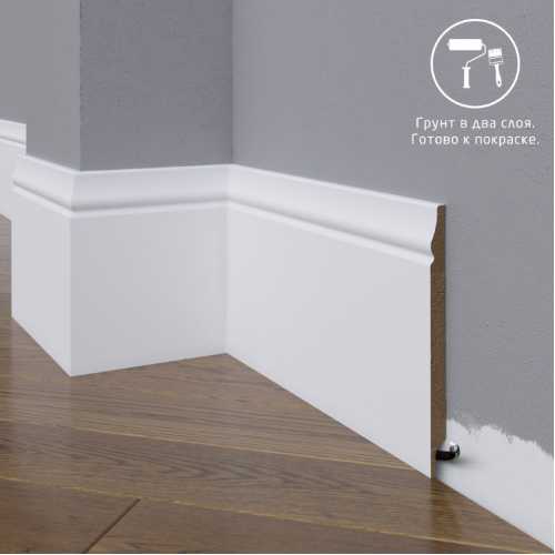 Фото Плинтус напольный под покраску 04-136-12 Madest Decor MDF (136х12х2400 мм)
