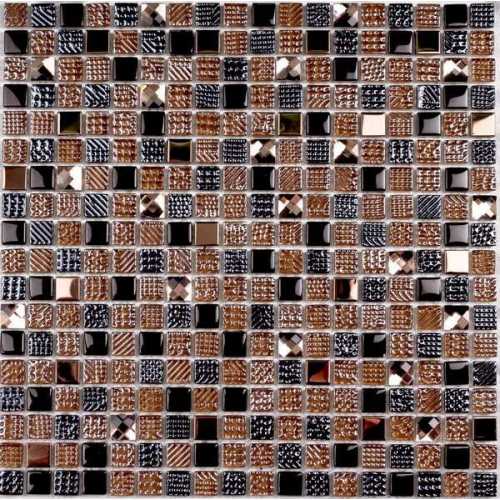 Фото Мозаика стеклянная Bonaparte Crystal brown 15х15 (300х300х8 мм)