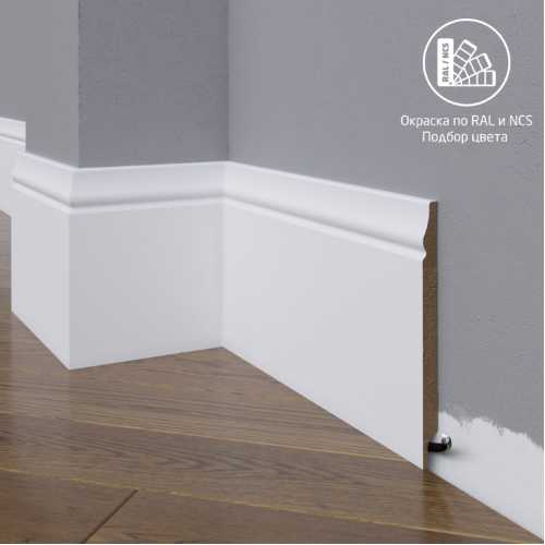 Фото Плинтус напольный МДФ Madest Decor модель 04-136-10 крашеный по RAL/NCS (136х10х2400 мм)