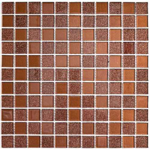 Фото Мозаика стеклянная Bonaparte Shine Brown 25х25 (300х300х4 мм)