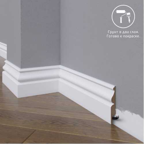 Фото Плинтус напольный под покраску 11-072-12 Madest Decor MDF (72х12х2400 мм)