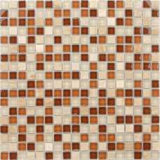 Мозаика стеклянная с камнем Caramelle Naturelle Baltica 15х15 (305х305х4 мм)