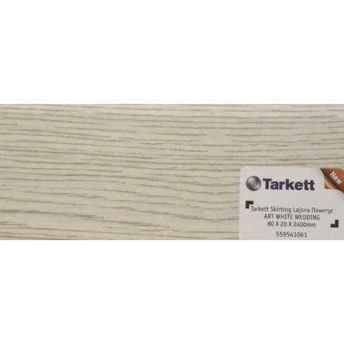 Фото Плинтус напольный шпонированный Tarkett Белый Жемчуг (Pearl White) 80х20