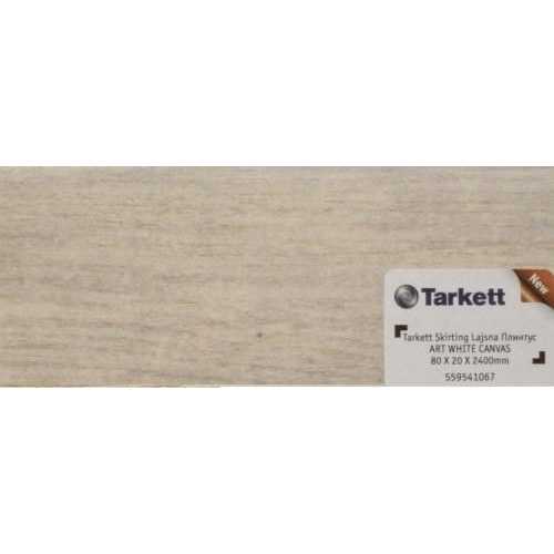 Фото Плинтус напольный шпонированный Tarkett Вайт Канвас (White Canvas) 80х20