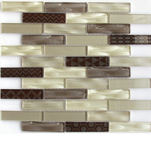 Фото Мозаика стеклянная Bonaparte Optima Brown 23х98 (300х300х6 мм)