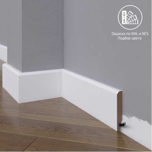 Фото Плинтус напольный МДФ Madest Decor 19-072-12 крашеный по RAL/NCS (72х12х2400 мм)
