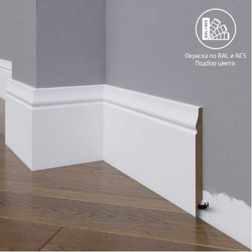 Фото Плинтус напольный МДФ Madest Decor модель 04-120-12 крашеный по RAL/NCS (120х12х2400 мм)