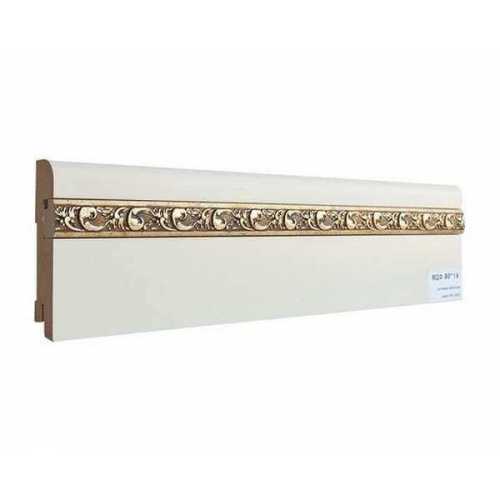 Фото Плинтус напольный под покраску Finitura Decor МДФ 120х16мм, вставка фигурная 12*30 перламутр (престиж)