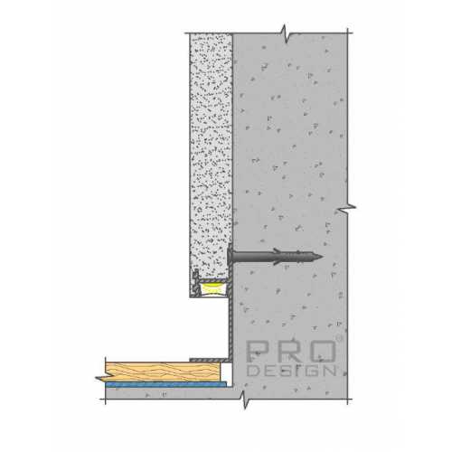 Фото Теневой плинтус с нижней полкой Pro Design 7210 Черный RAL 9005 (25*12.7*2700)