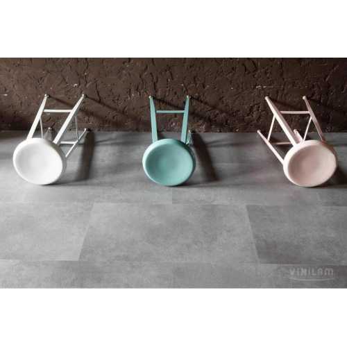 Фото Плитка ПВХ Vinilam Ceramo Stone Цемент 61609, 43 класс (940х470х8.0 мм)